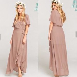 Show Me Your Mumu Sophia Wrap Dress Dune M